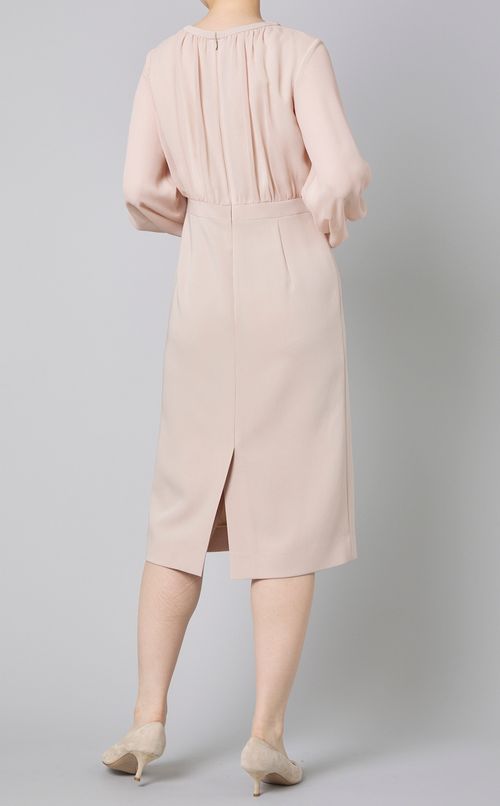 異素材コンビIラインワンピース