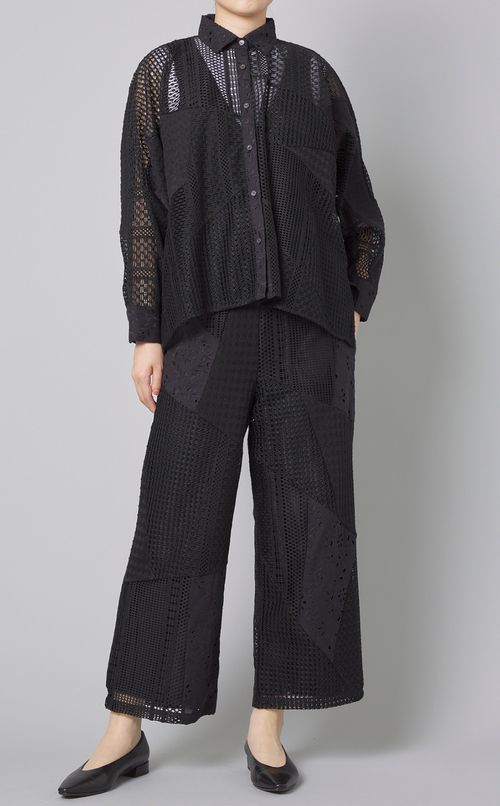 パッチワークレースブラウス