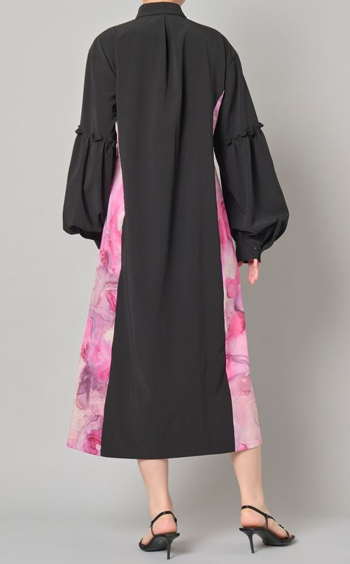 マーブルペイントパネルワンピース