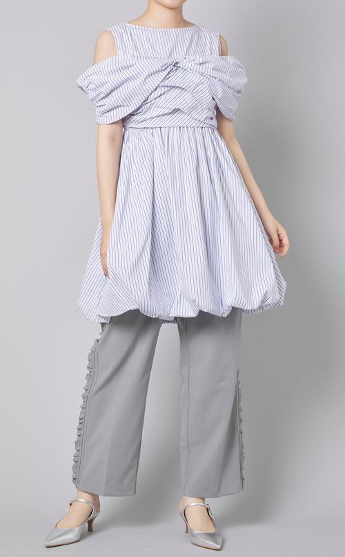 サイドフリルワイドパンツ