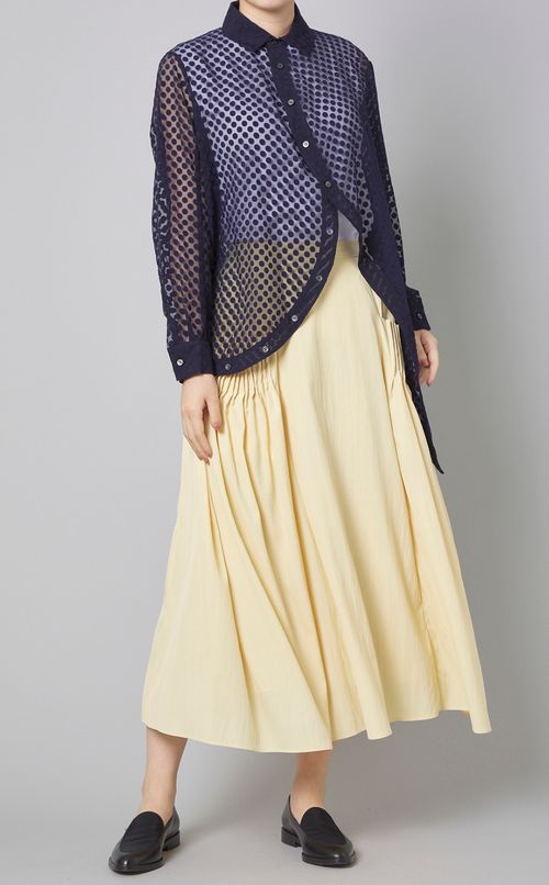 サイドピンタックロングスカート