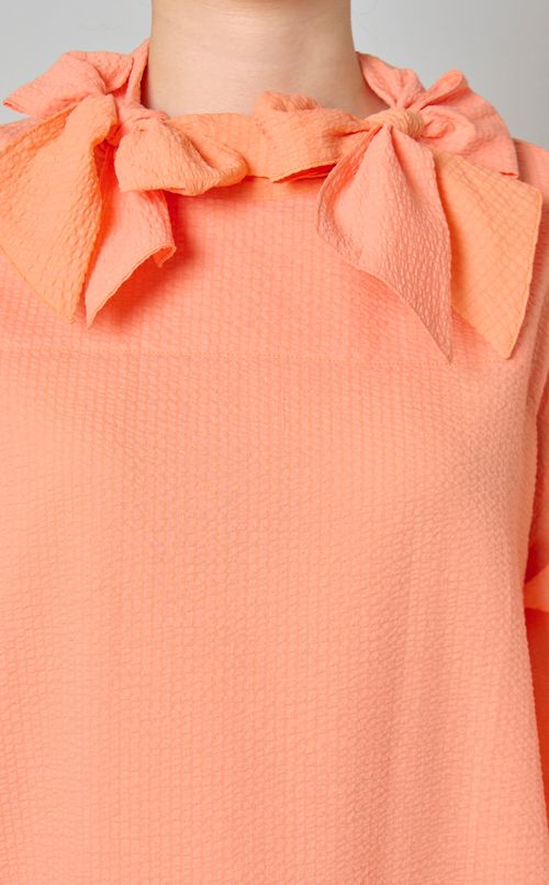 コットンダブルリボンシャツワンピース