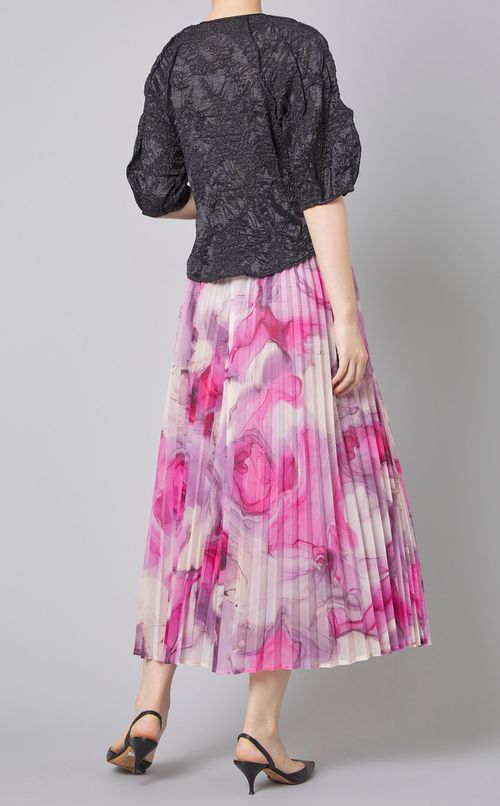 マーブルペイントプリーツスカート