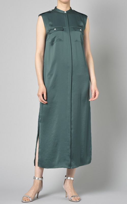 クラッシュサテンシャツワンピース