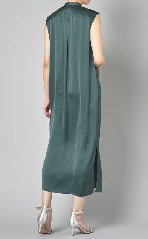 クラッシュサテンシャツワンピース