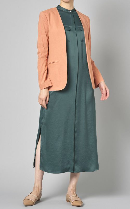 クラッシュサテンシャツワンピース