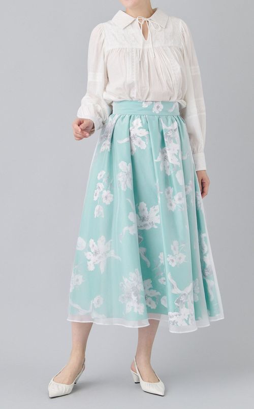 フラワープリントフレアスカート