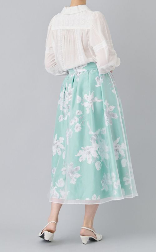 フラワープリントフレアスカート