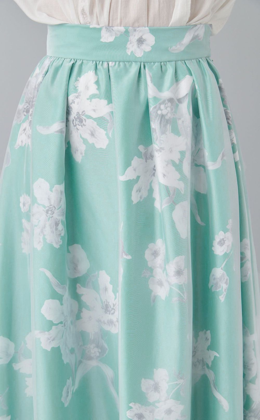 フラワープリントフレアスカート