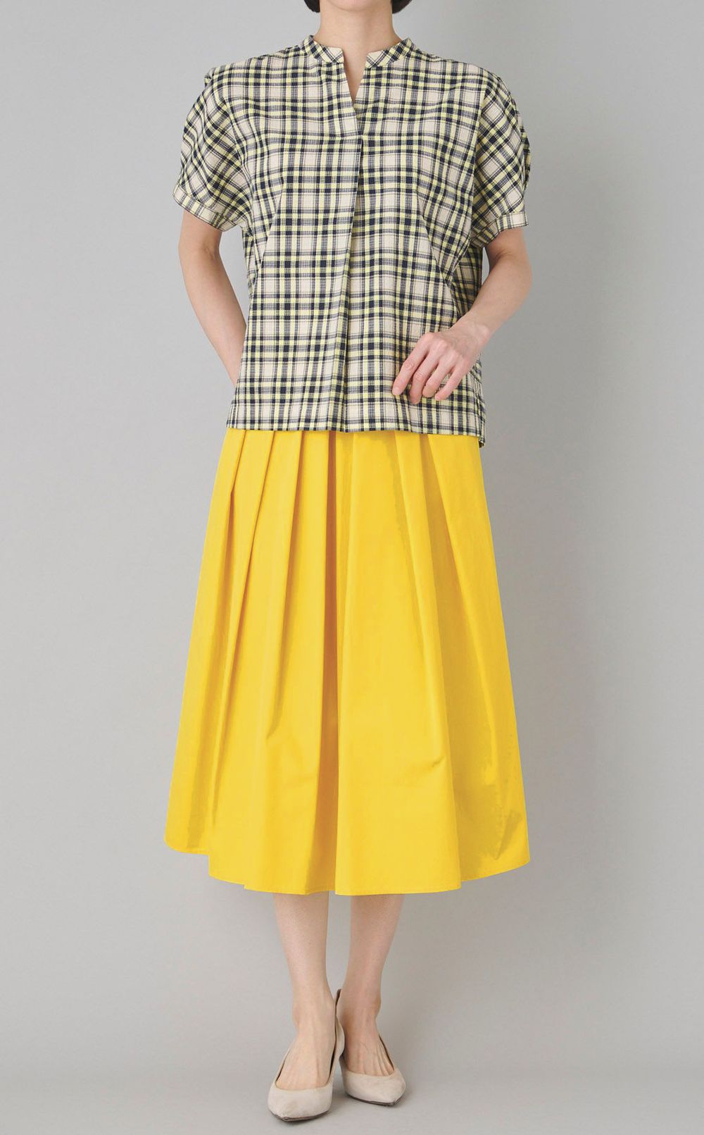 コットンポプリンタックスカート