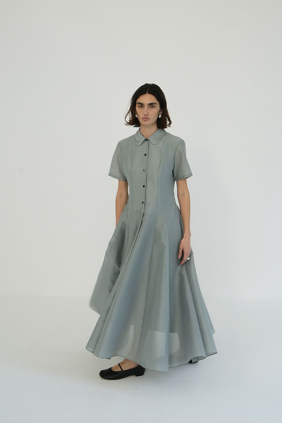 シアーシャツワンピース