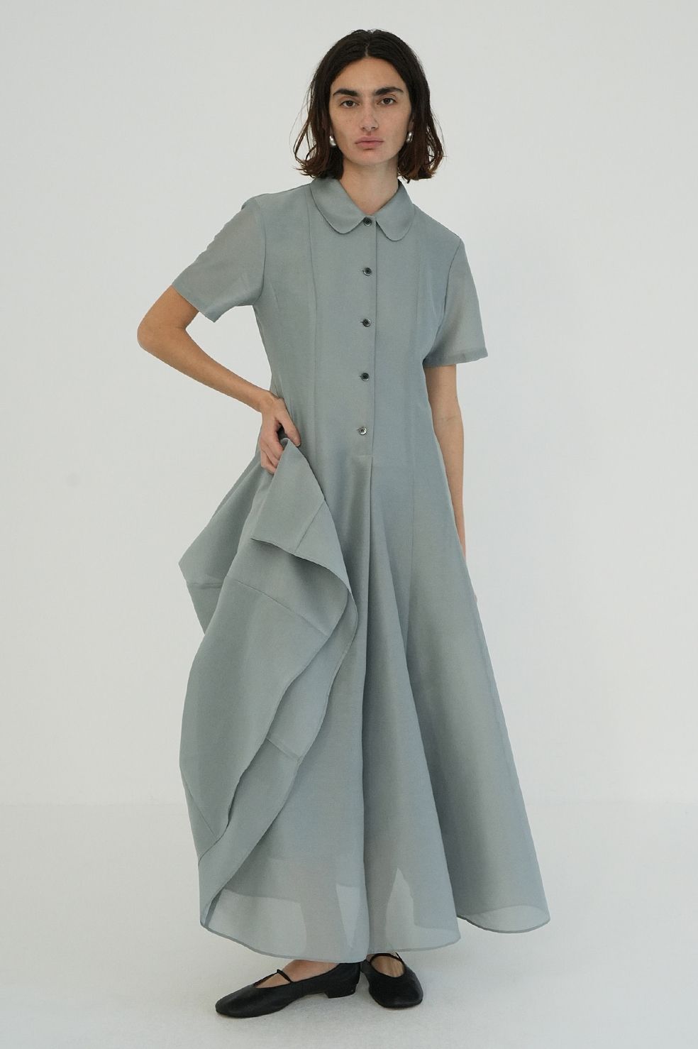 シアーシャツワンピース