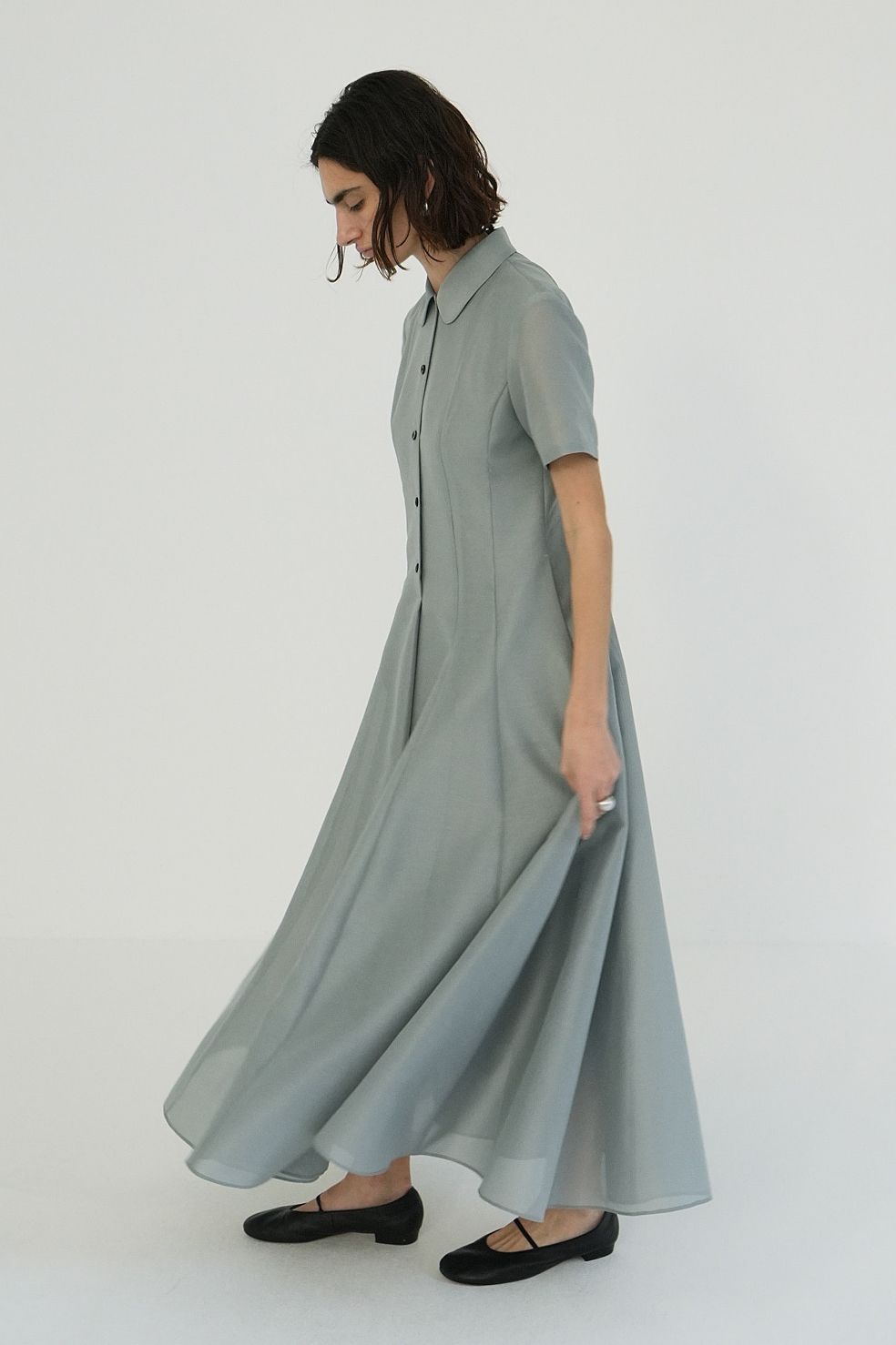 シアーシャツワンピース