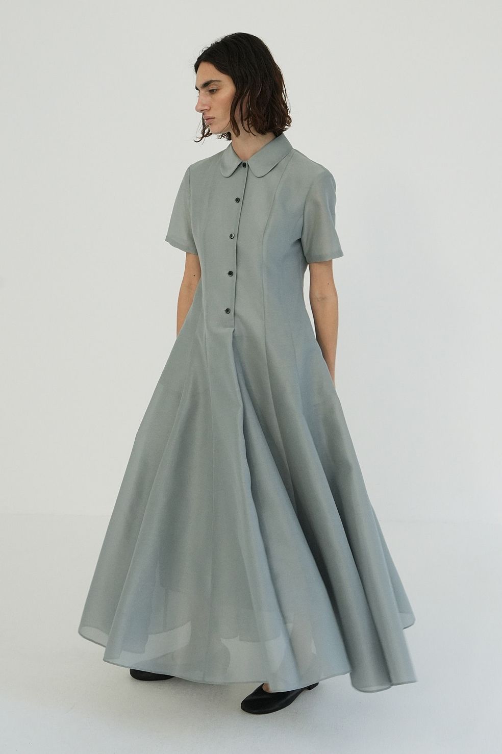 シアーシャツワンピース