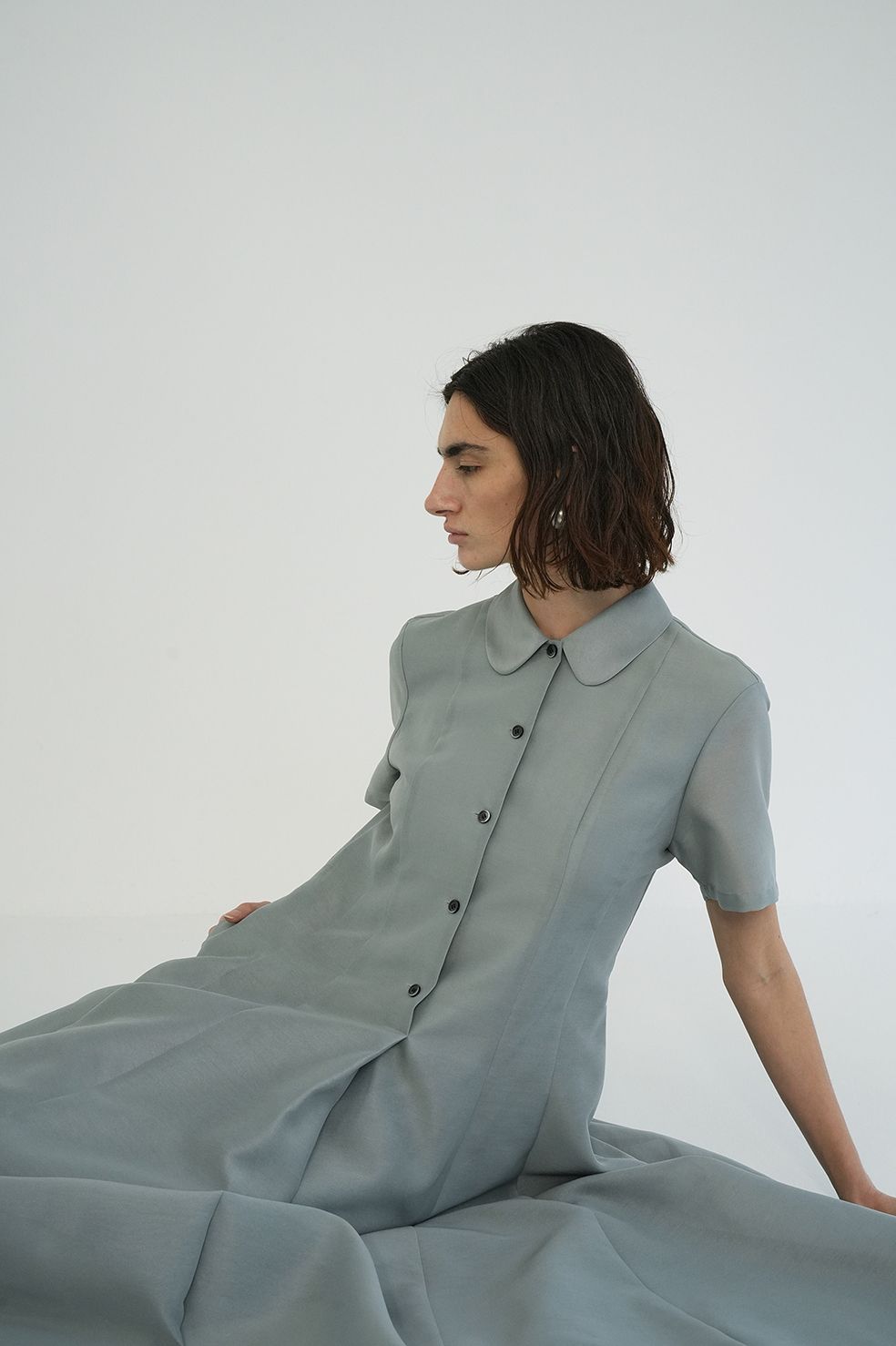 シアーシャツワンピース