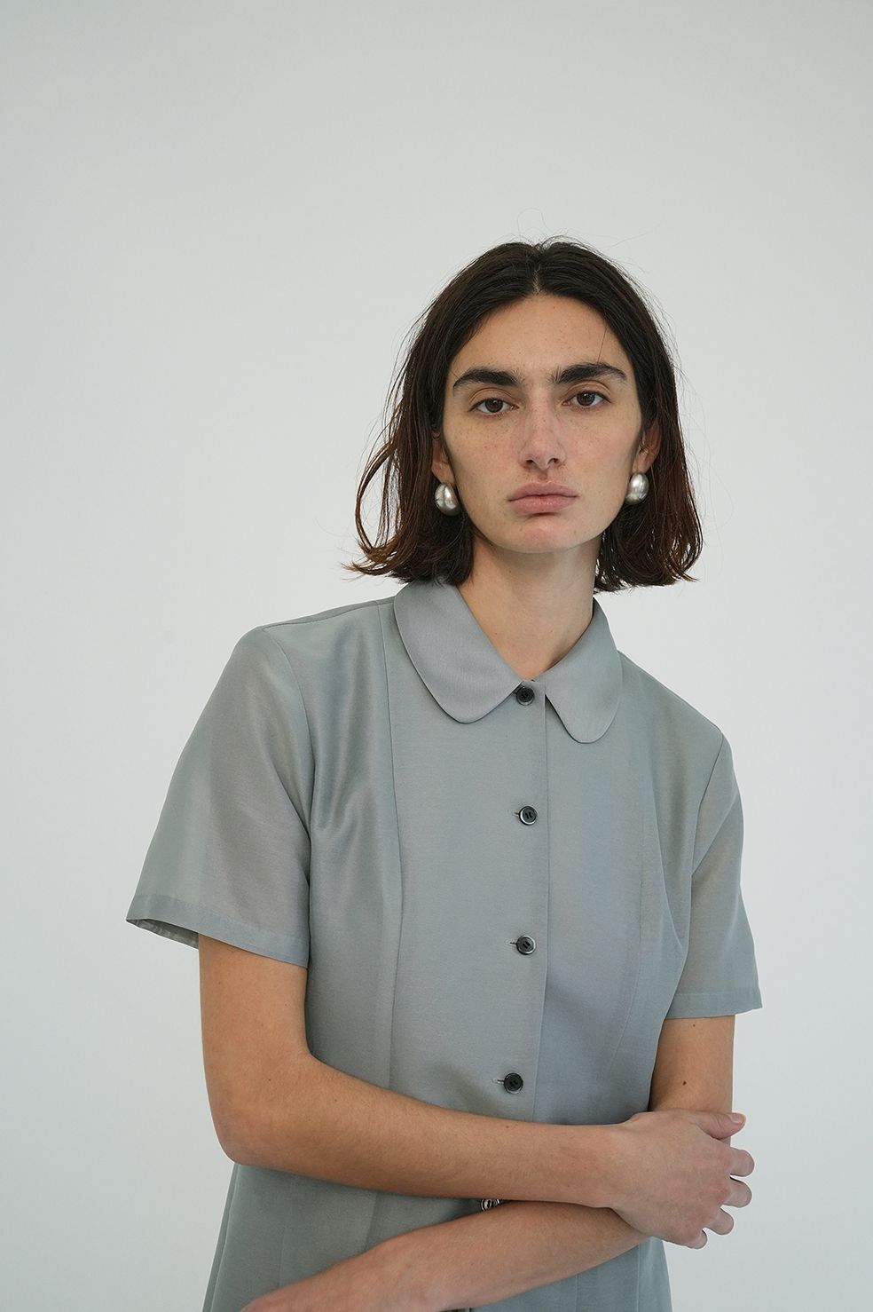 シアーシャツワンピース