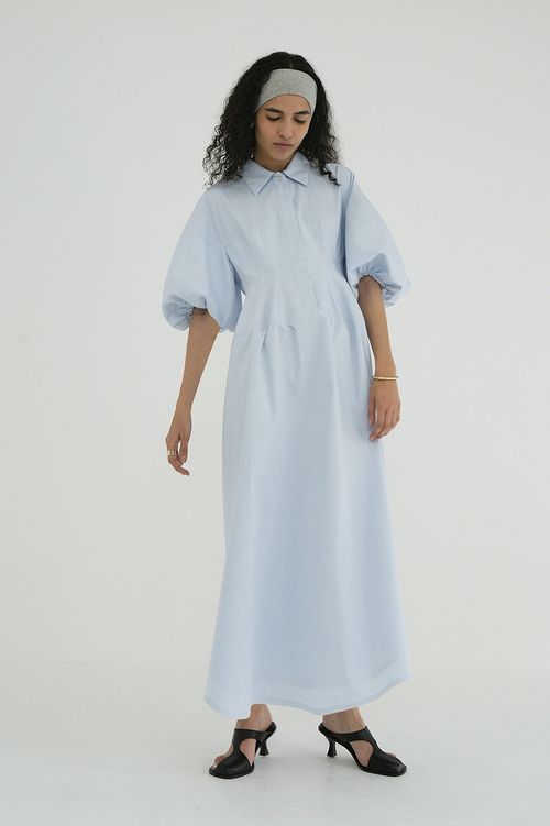 ウエストデザインボリュームワンピース