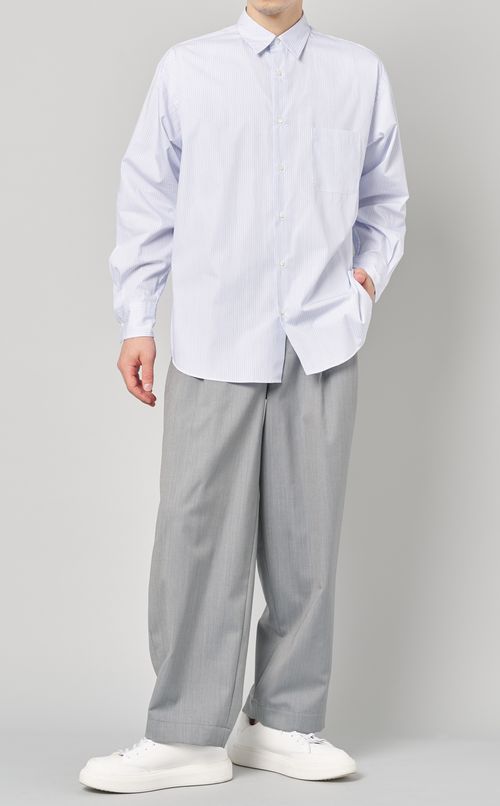 ポプリンストライプシャツ