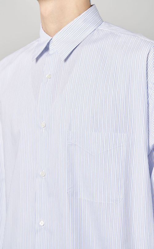 ポプリンストライプシャツ