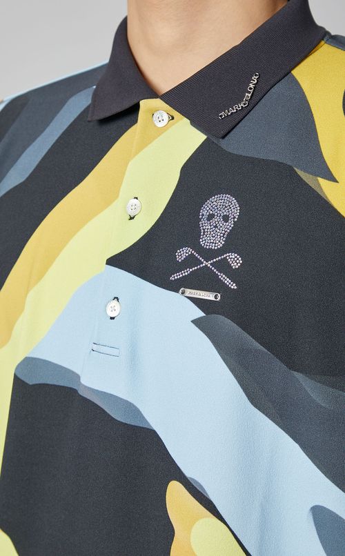 【手洗い可】総柄ポロシャツ