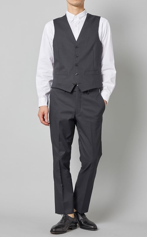 バーズアイストレッチウエストコート