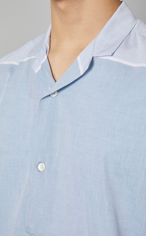 パネルボーダーオープンシャツ