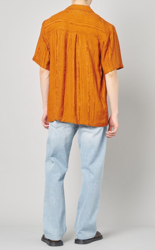 ストライプオープンカラーシャツ