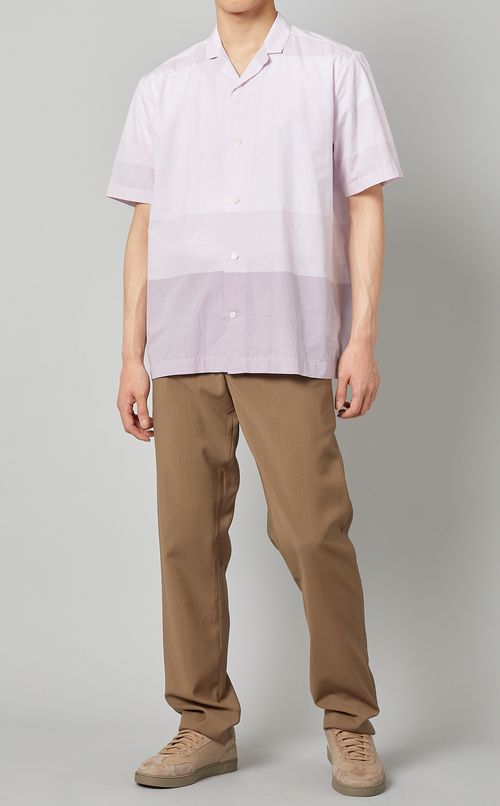 パネルストライプオープンシャツ