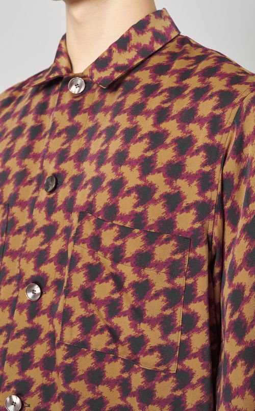 サテンプリントシャツ