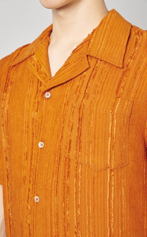 ストライプオープンカラーシャツ