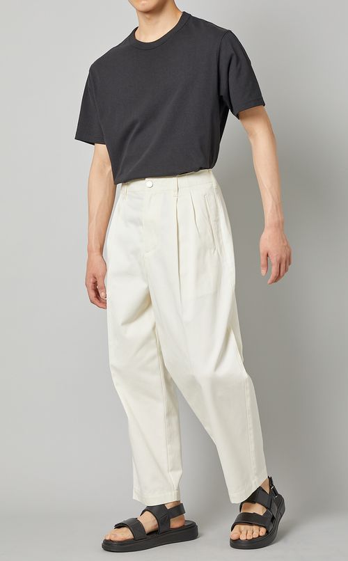 コットン1タックパンツ