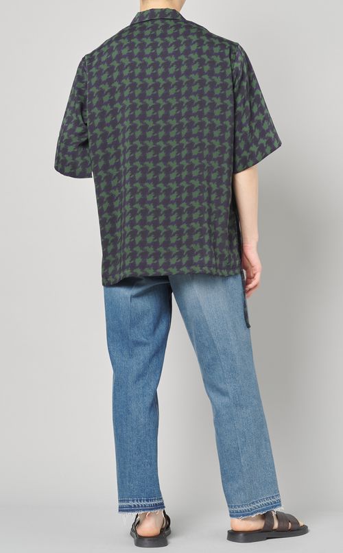 サテンプリントシャツ