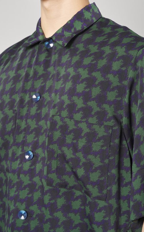 サテンプリントシャツ