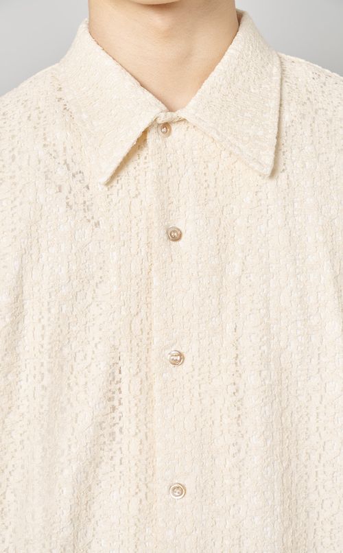 レースオープンカラーシャツ