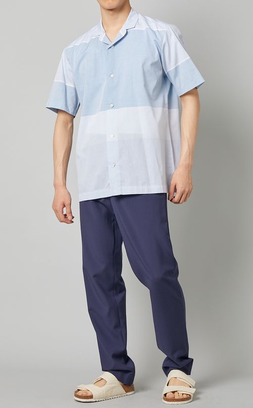 パネルボーダーオープンシャツ