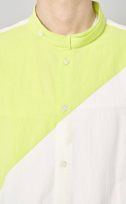 バイカラーロングシャツ