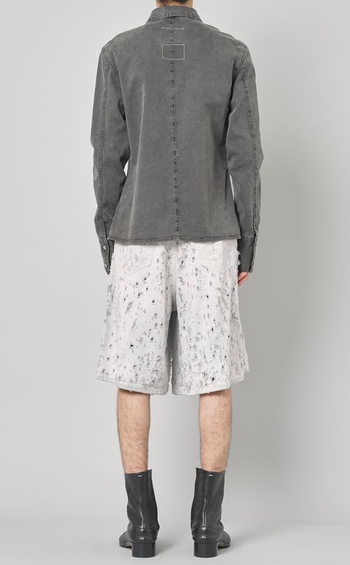 ダメージ加工デニムショーツ