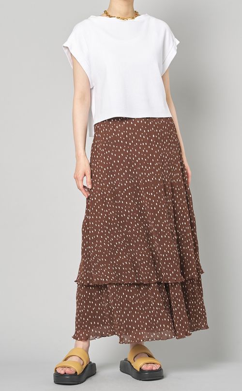 ドットプリントレイヤードロングスカー卜