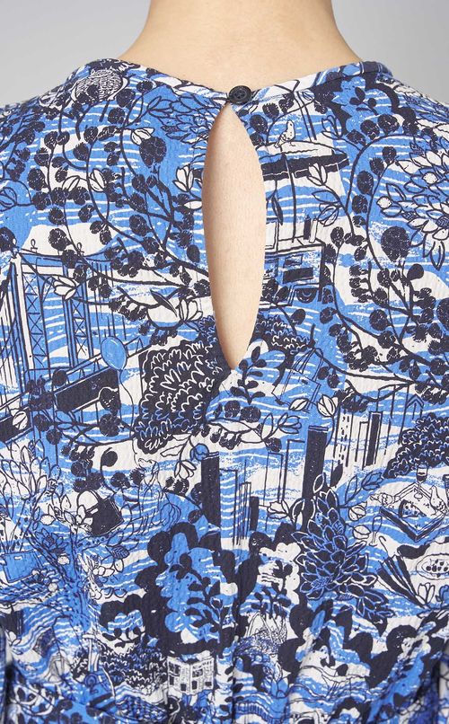 コットンランドスケーププリントドレス