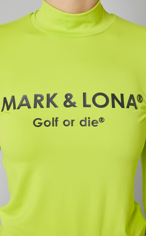 【手洗い可】ロゴプリントハイネックロングTシャツ