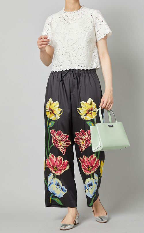 フローラルプリントプルオンパンツ