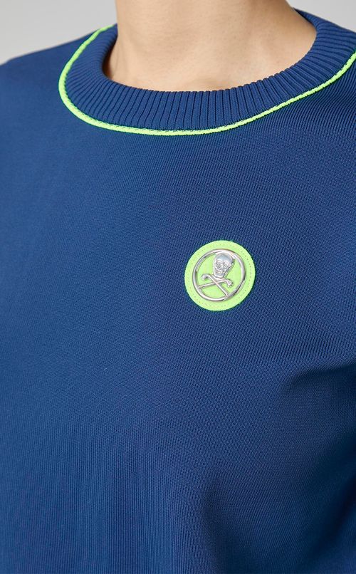 【手洗い可】ネオンパイピングニットプルオーバー