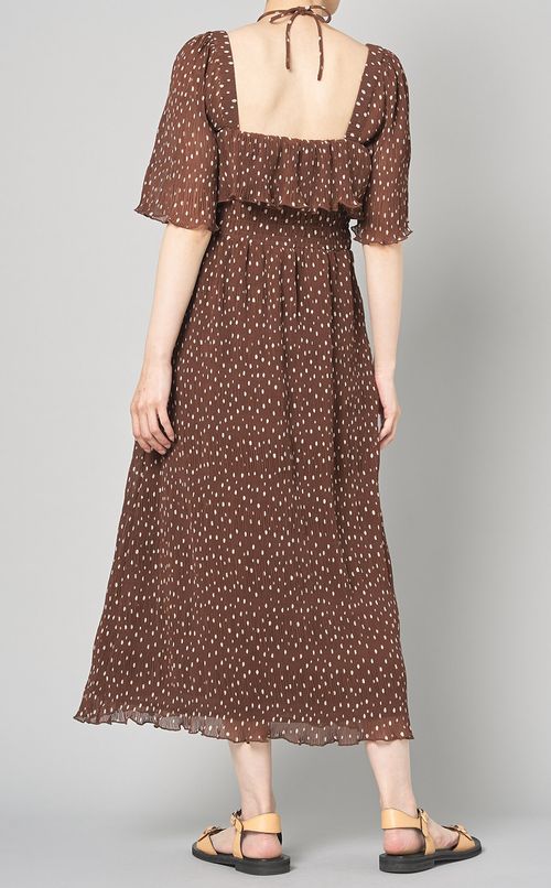 ドットプリントスモックドレス