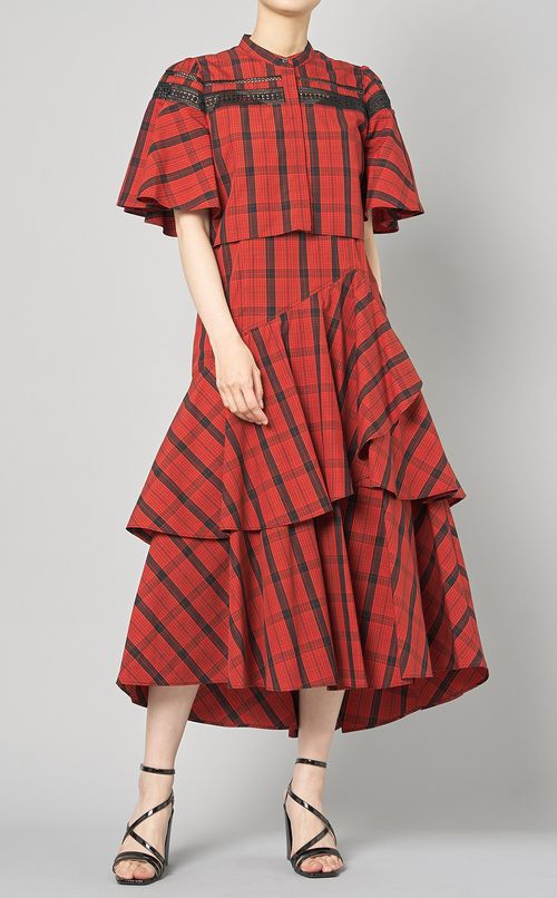 ケープ風ティアードワンピース