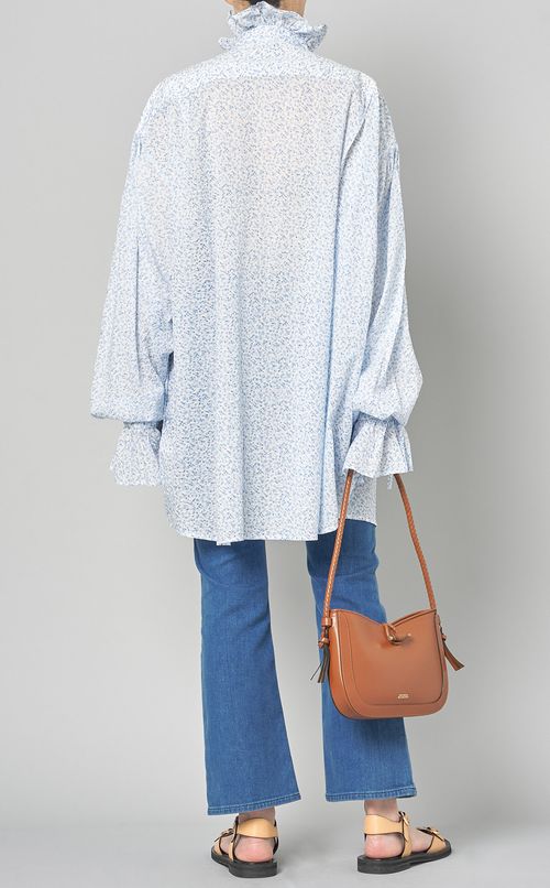 ストライプフリルビッグシャツ