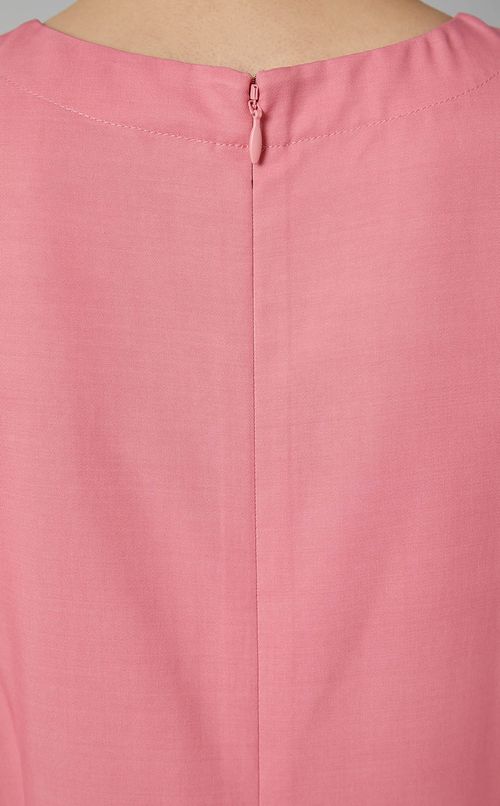 ウエスト切替フレアミディワンピース