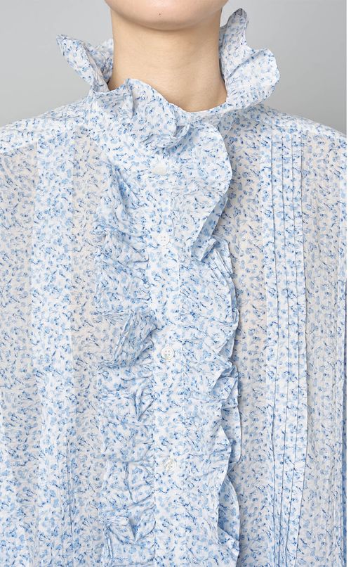 ストライプフリルビッグシャツ