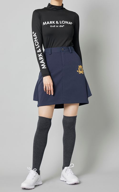 【手洗い可】ロゴプリントハイネックロングTシャツ