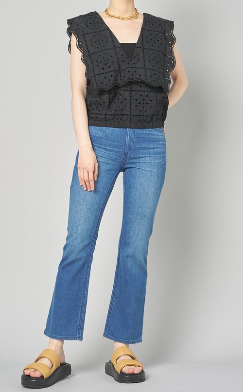 コットンカットワークレースブラウス