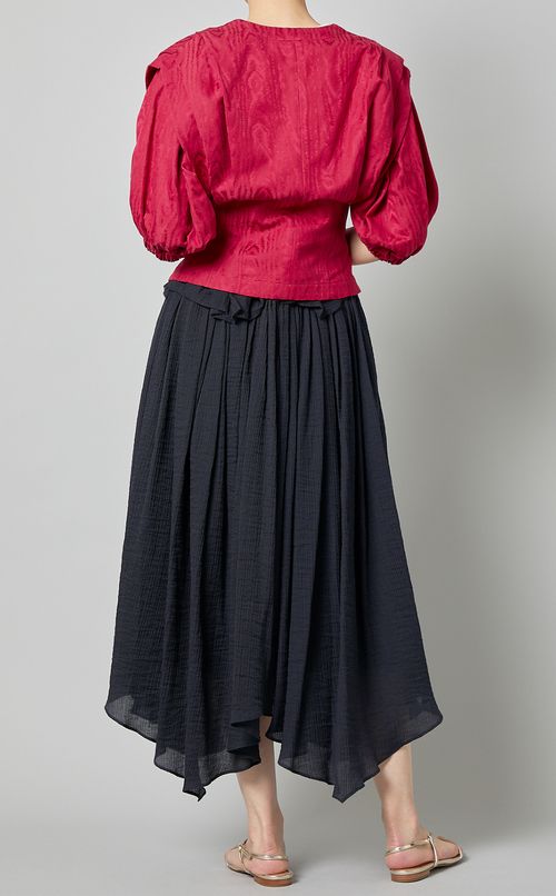 ギャザーラッフルフレアスカート